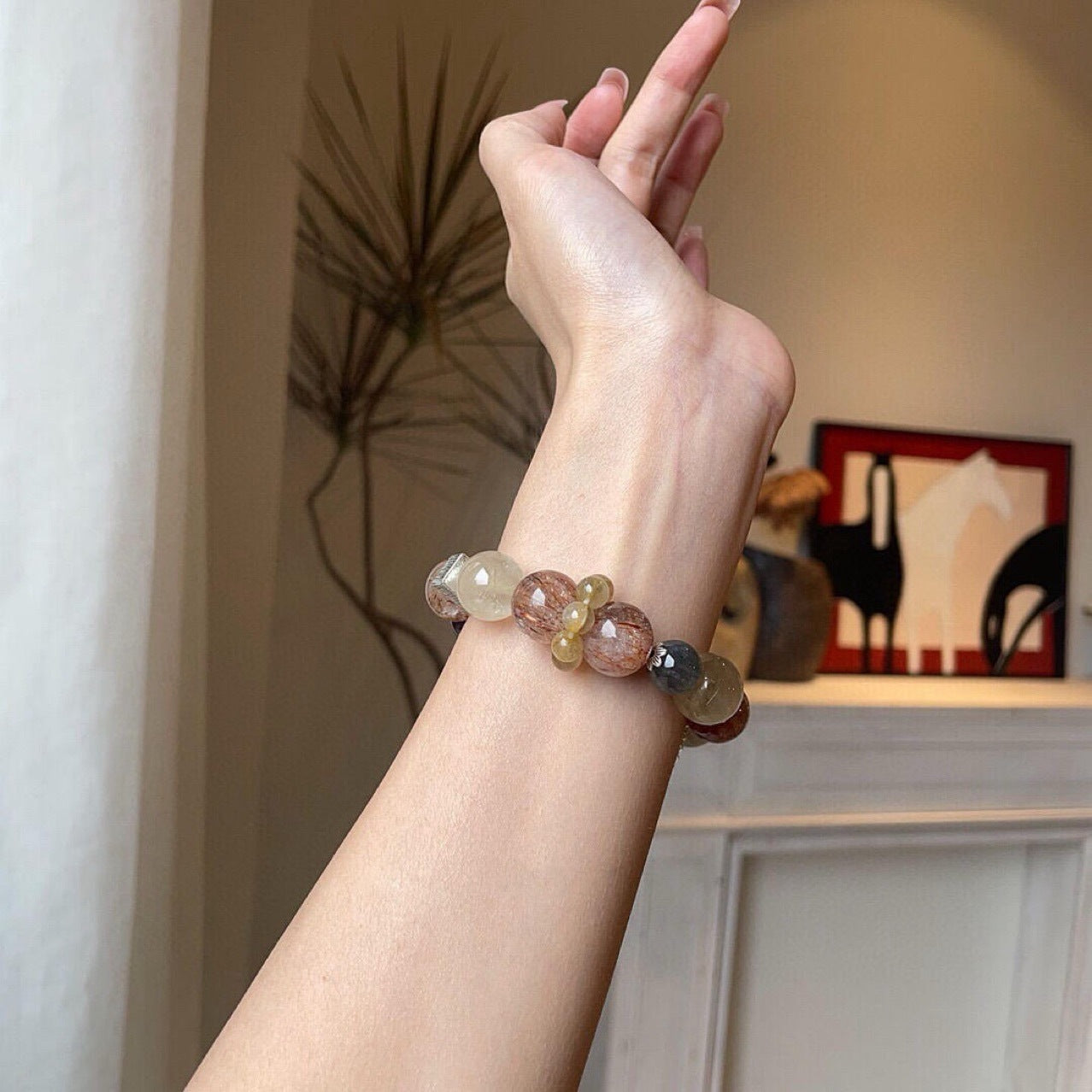 Purple Ghost Moonstone Black Gold Super Bracelet