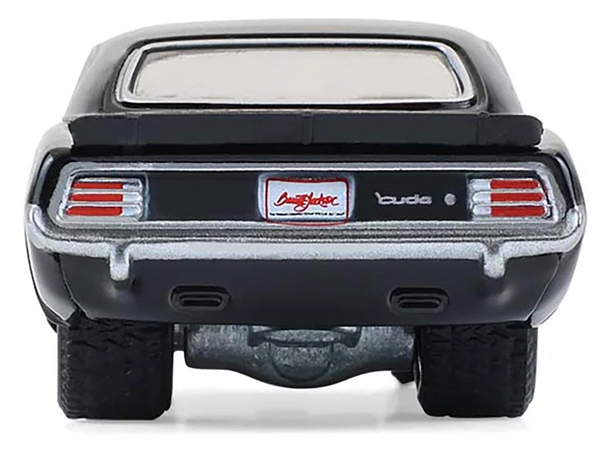 1970 Plymouth 'Cuda AAR Black with Gray Stripes "Barrett-Jackson" Series 16 1/64 Diecast Model Car by Greenlight