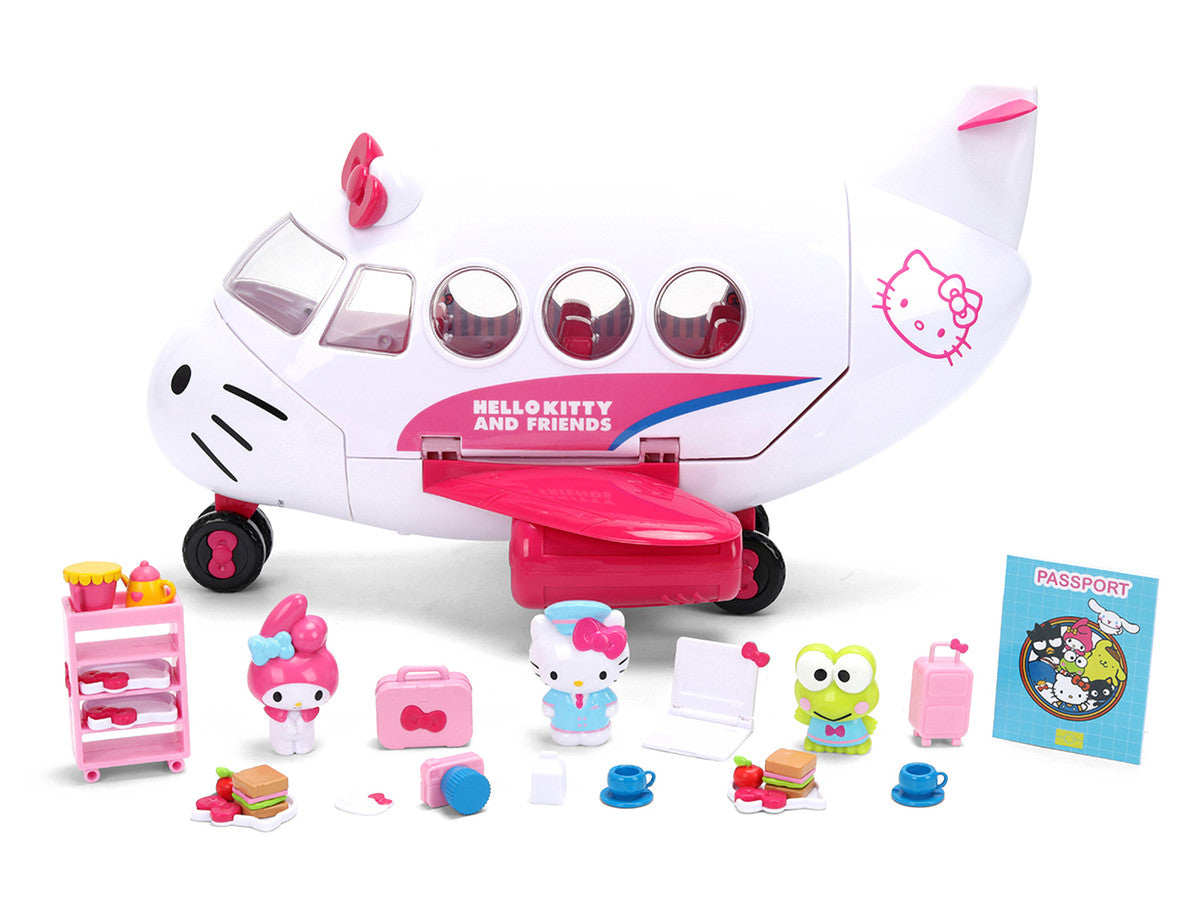 "Hello Kitty and Friends" Airplane Set with 3 Figures Model by Jada