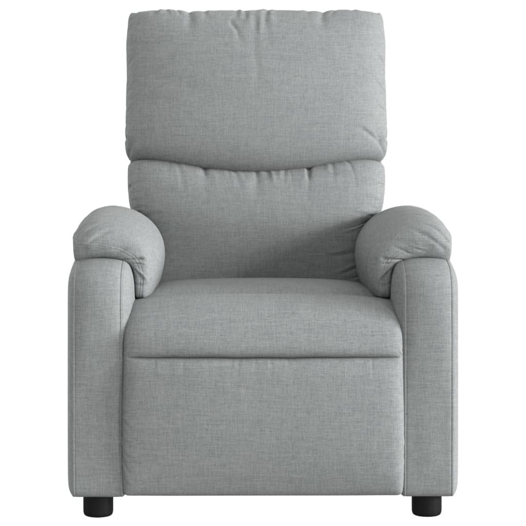 Massage Recliner Chair Light Gray Fabric