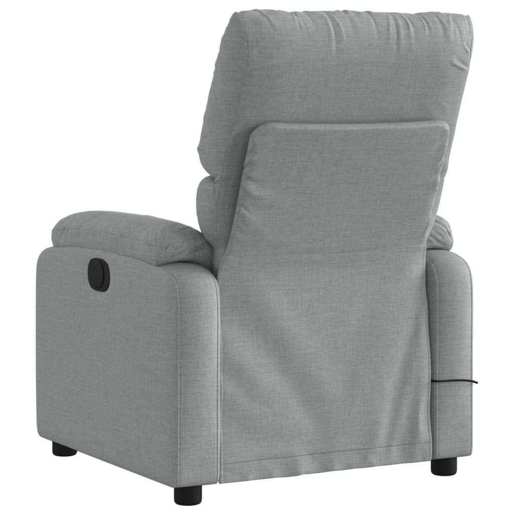 Massage Recliner Chair Light Gray Fabric
