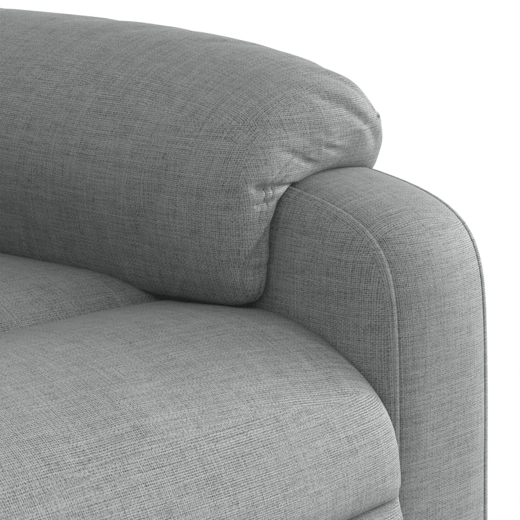 Massage Recliner Chair Light Gray Fabric