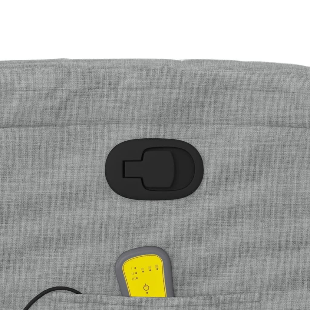 Massage Recliner Chair Light Gray Fabric
