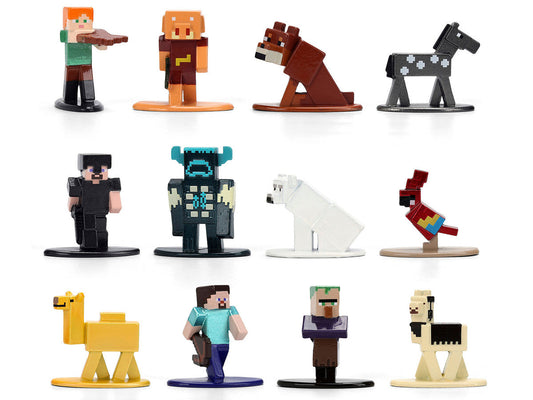 Set of 12 Diecast Figures "Minecraft" Video Game Wave 2 "Nano Metalfigs" Series Diecast models by Jada