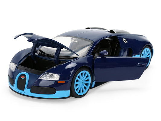 2011 Bugatti Veyron Dark Blue with Light Blue Accents "Hyper-Spec" Series 1/24 Diecast Model Car by Jada