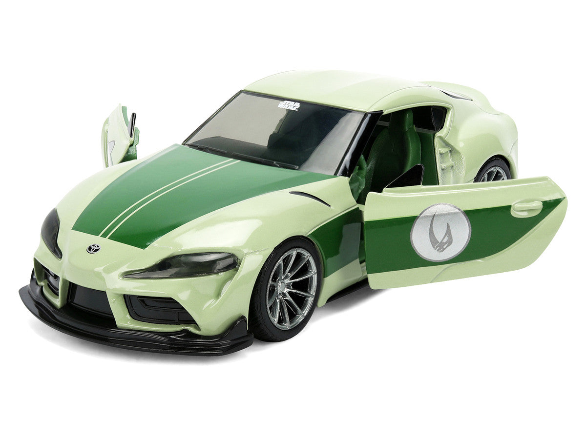 2020 Toyota GR Supra "Grogu" Livery Light Green with Green Graphics and Hood "Star Wars" Franchise "Hollywood Rides" Series 1/32 Diecast Model Car by Jada