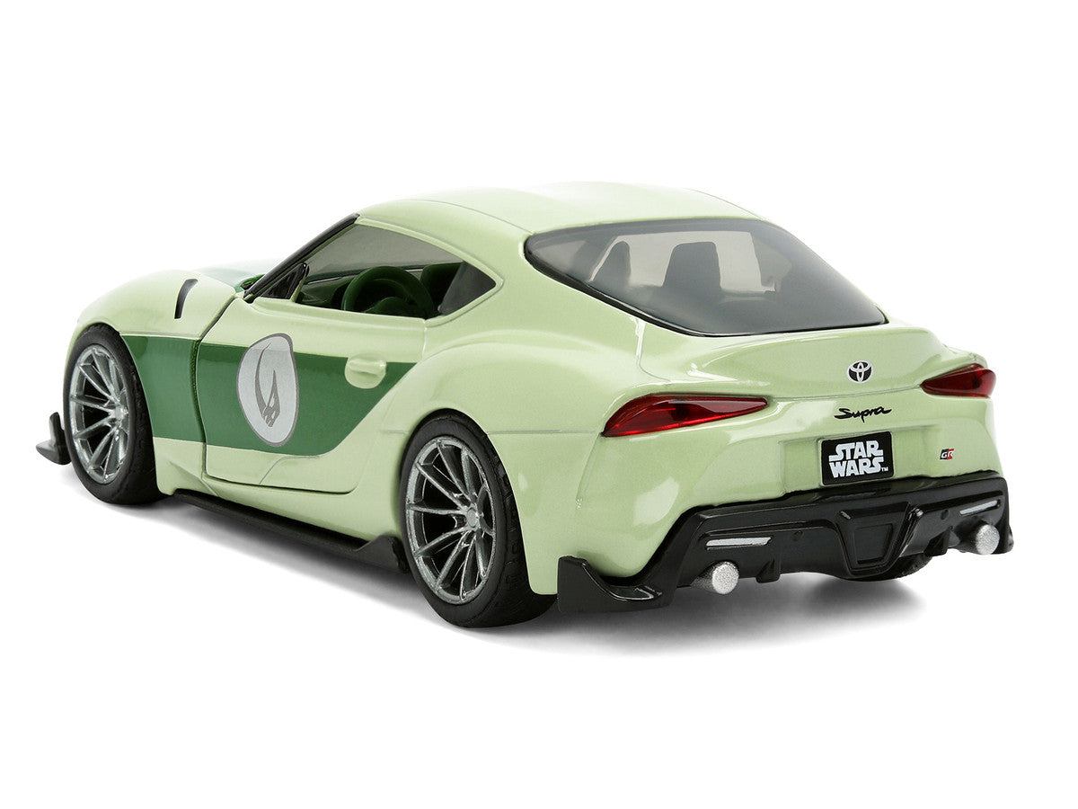 2020 Toyota GR Supra "Grogu" Livery Light Green with Green Graphics and Hood "Star Wars" Franchise "Hollywood Rides" Series 1/32 Diecast Model Car by Jada