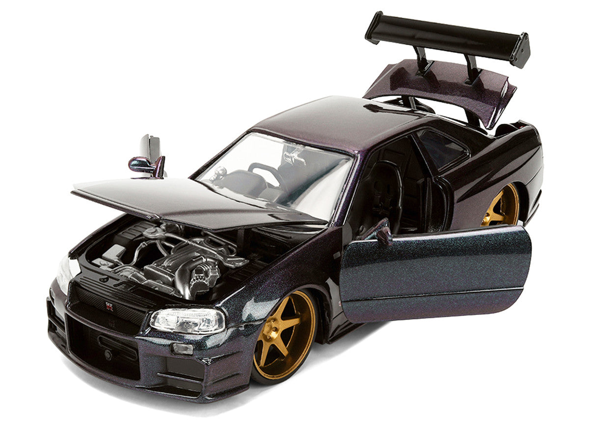 1999 Nissan Skyline GT-R (R34) RHD (Right Hand Drive) Magic Purple Metallic "JDM Tuners" Series 1/24 Diecast Car Model by Jada