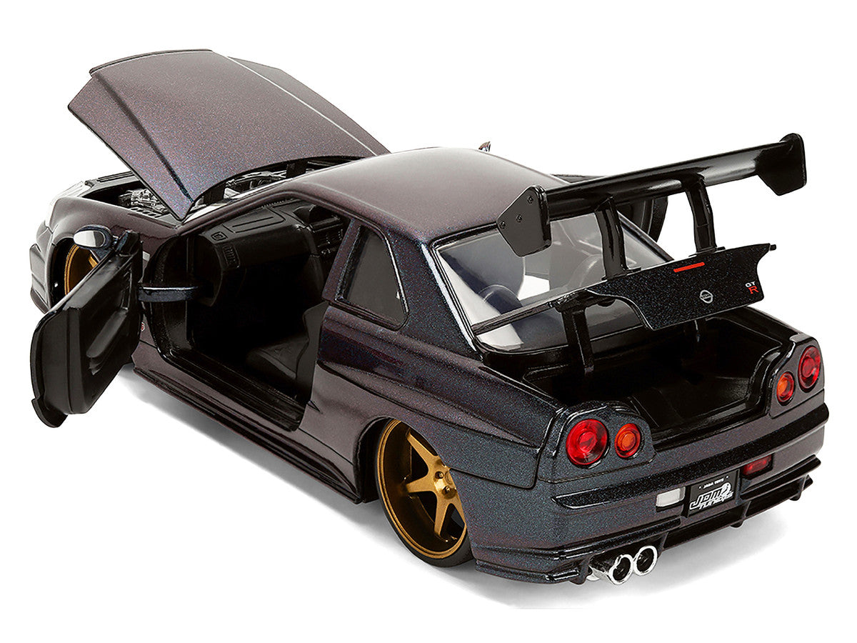 1999 Nissan Skyline GT-R (R34) RHD (Right Hand Drive) Magic Purple Metallic "JDM Tuners" Series 1/24 Diecast Car Model by Jada