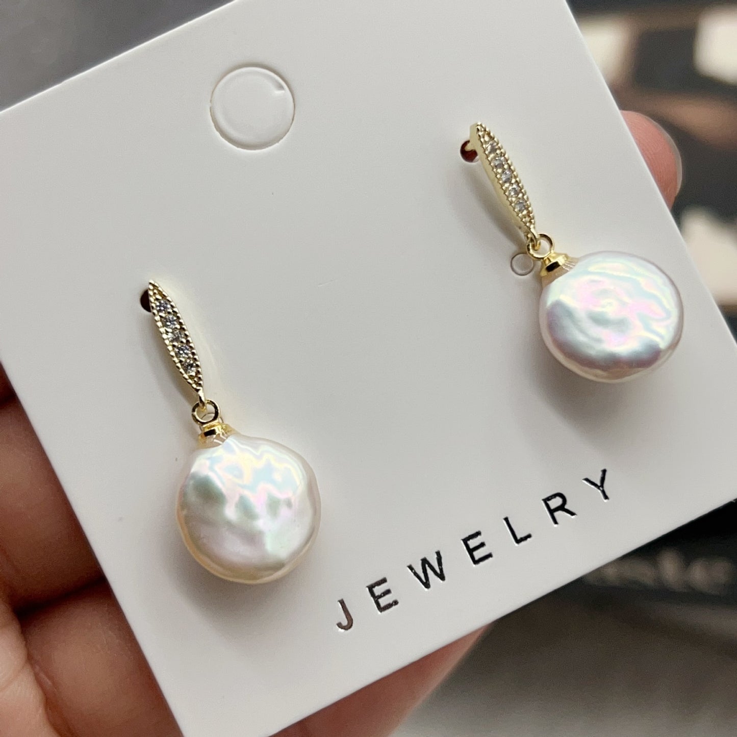 Classic Double Bead Baroque Stud Earrings