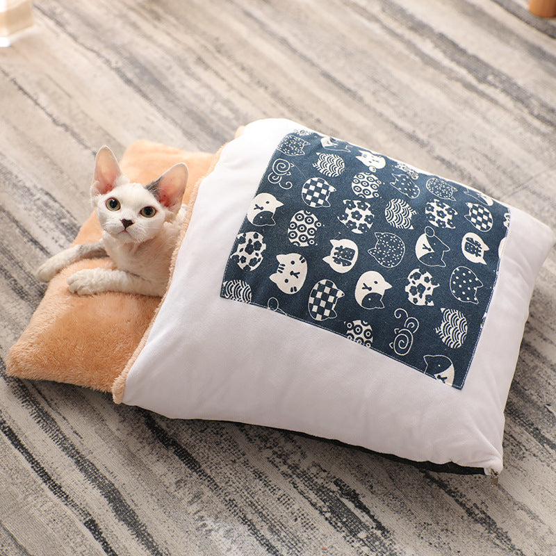 Winter Warm Cat Closed Removable And Washable Quilt