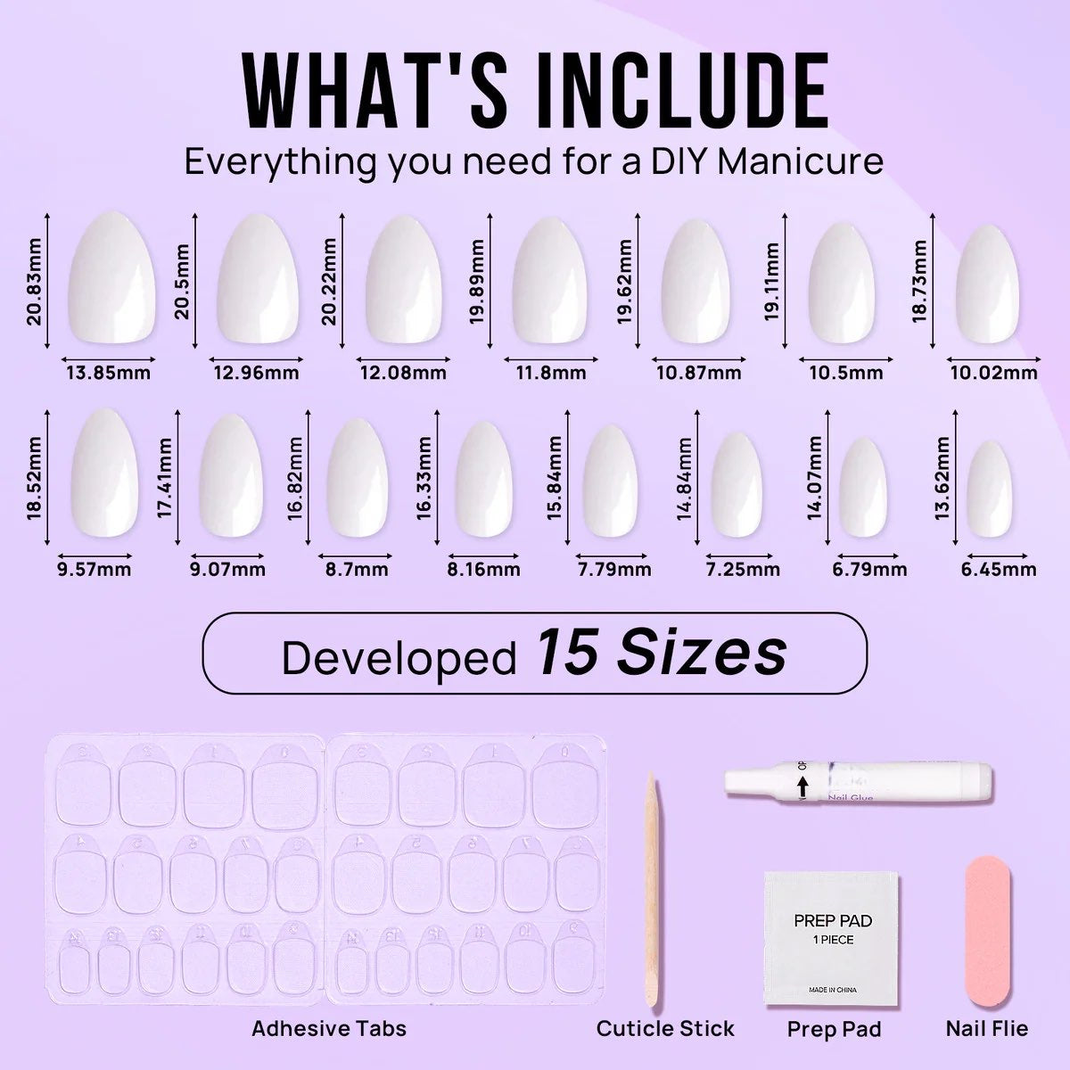 Milky Way Almond Nails  - Press on Nails | Long Lasting & Reusable