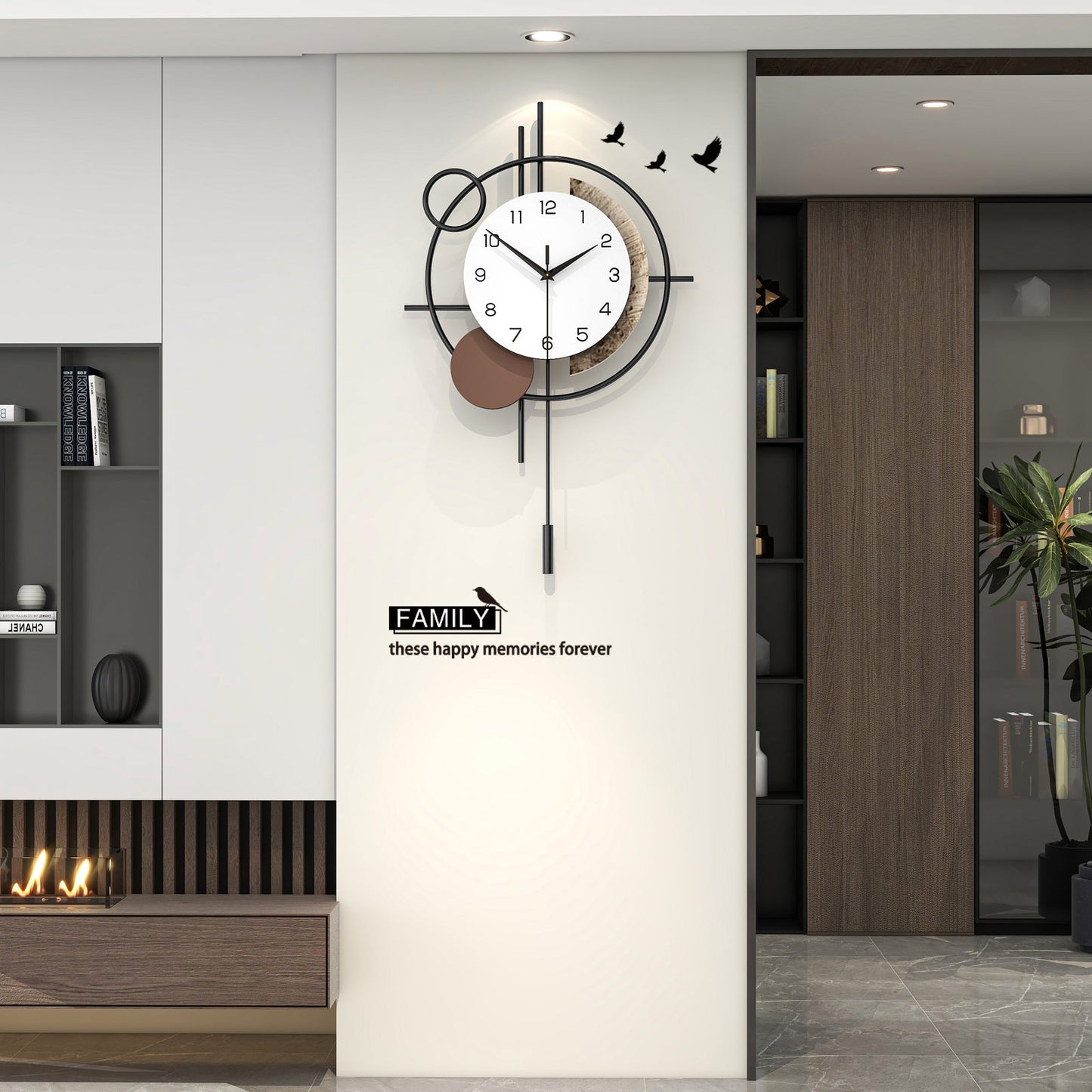 Modern Abstract Wall Clock Minimalist Metal Decorative Home Decor