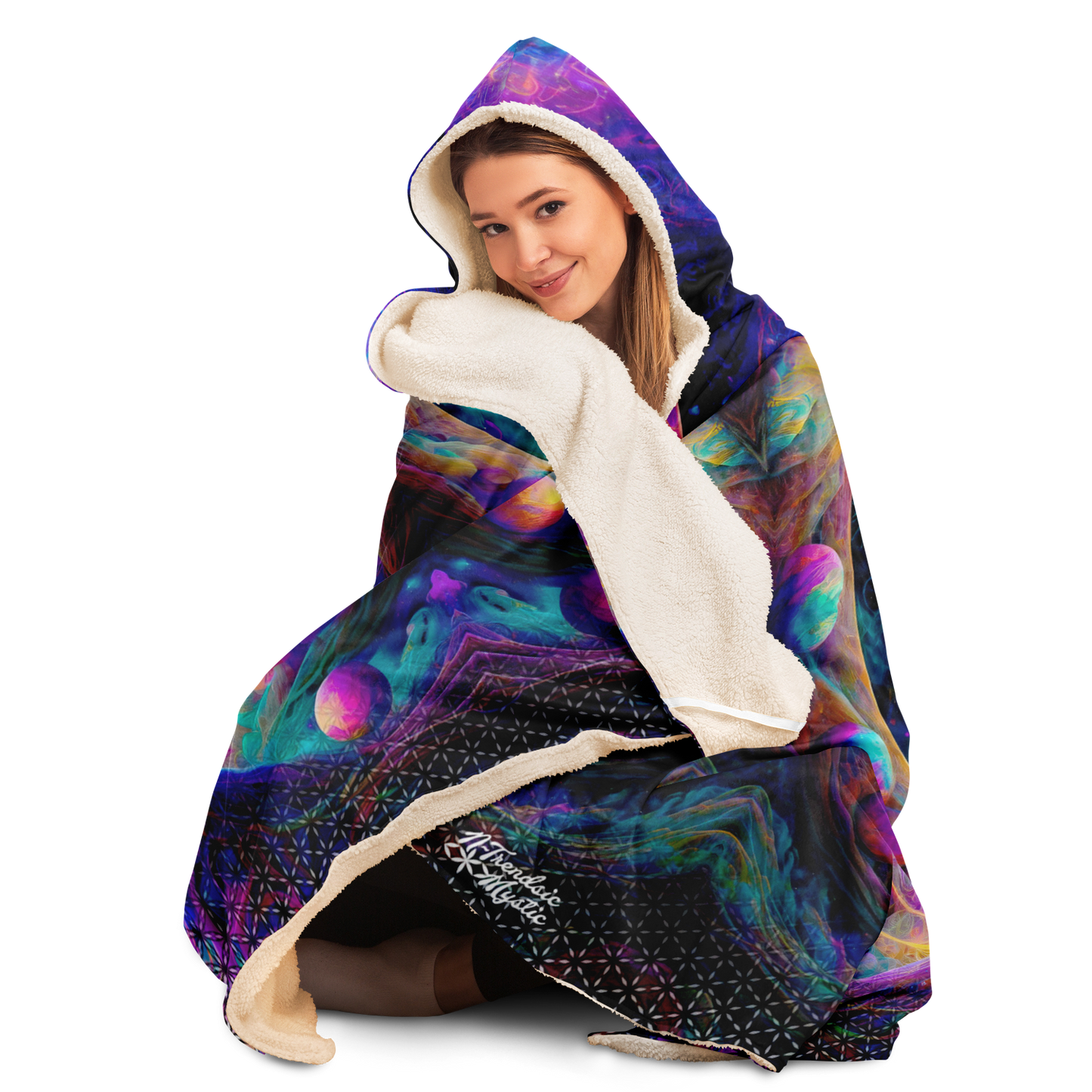 Mystic Contemplation - Sherpa Hooded Blanket