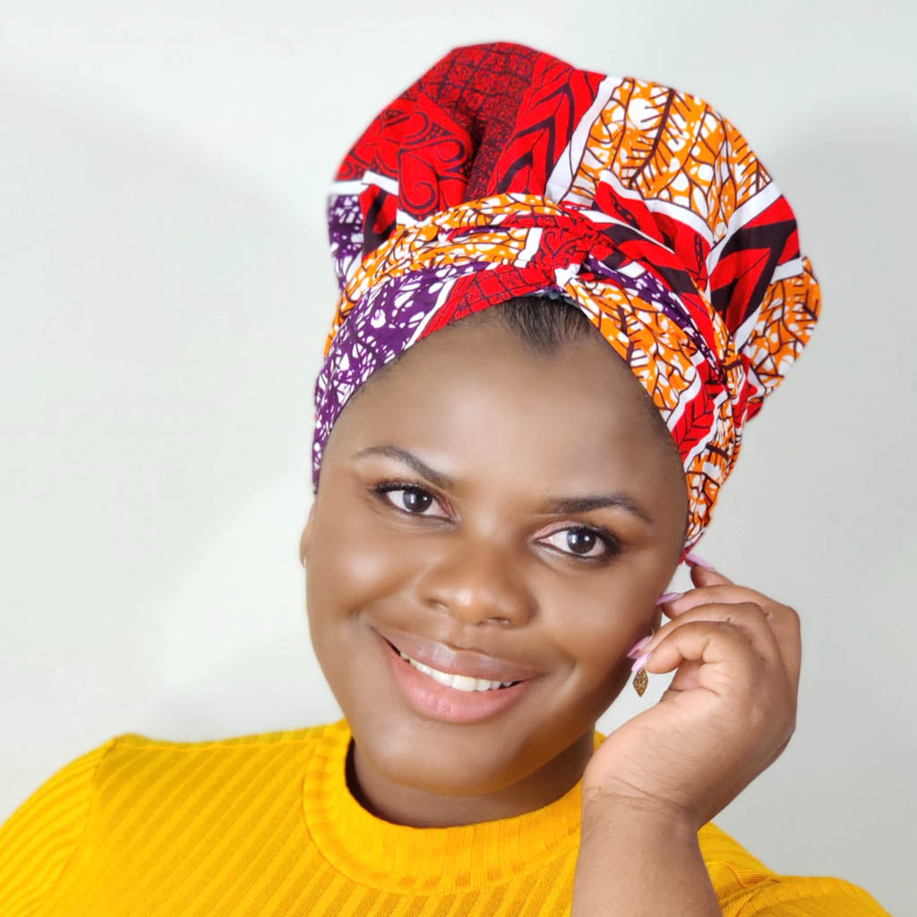 African Print Bonnet wrap