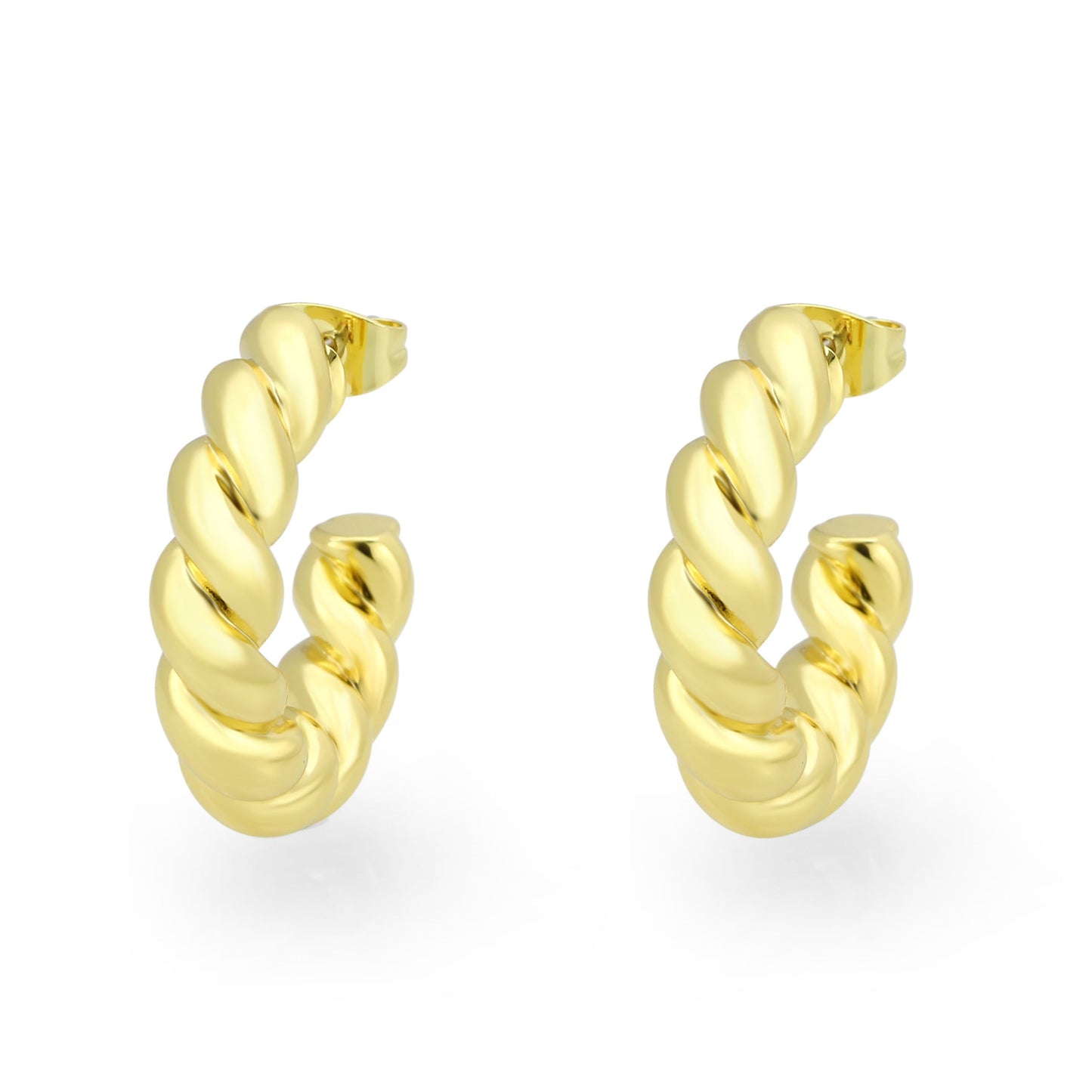 3W1761G - Flash Gold Brass Earring with NoStone in No Stone