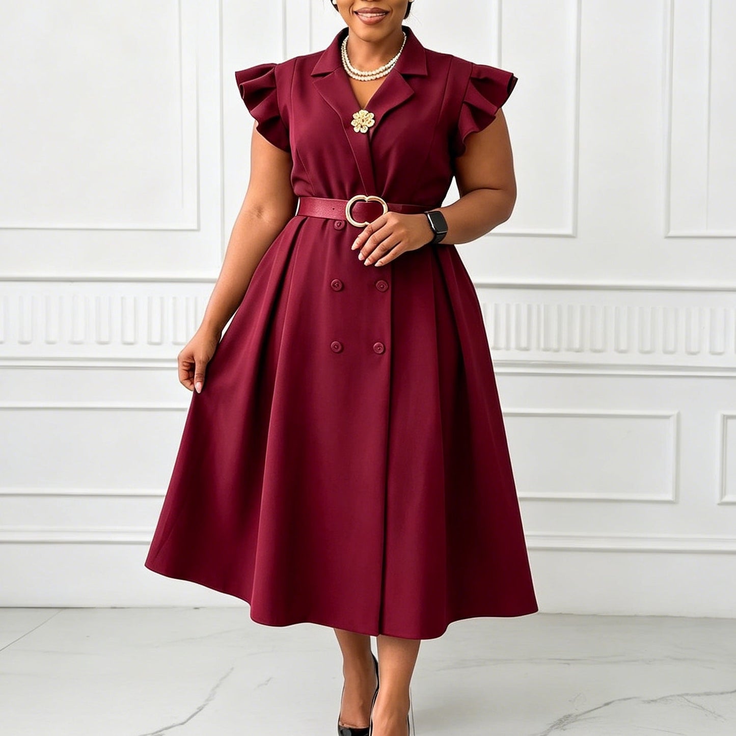 Double-breasted African Dress For Women