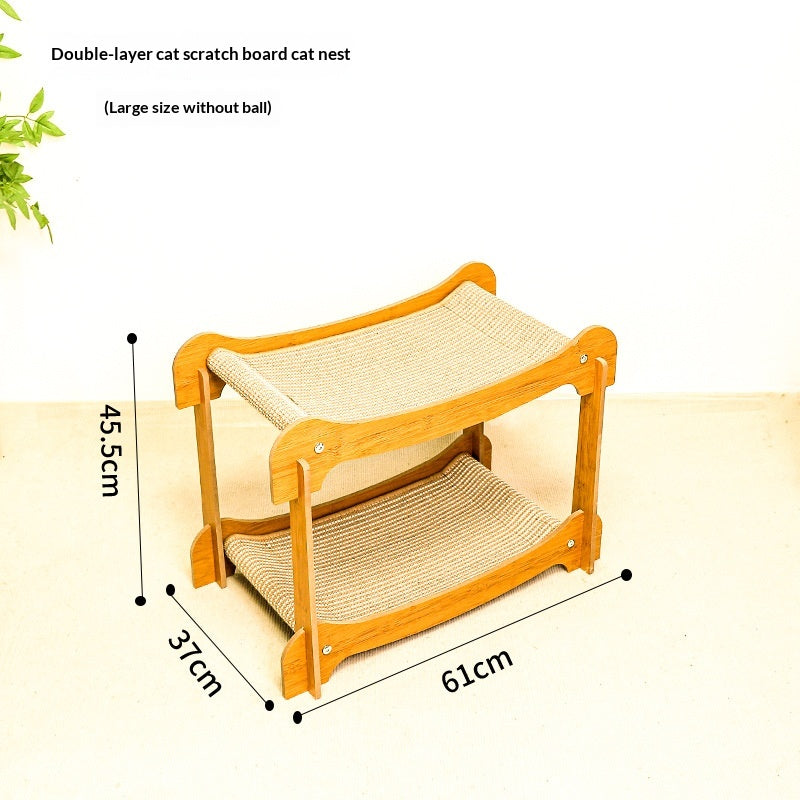 Multi-layer Sisal Cat Scratcher Lounge, Wear-Resistant & Low-Shedding Pet Toy
