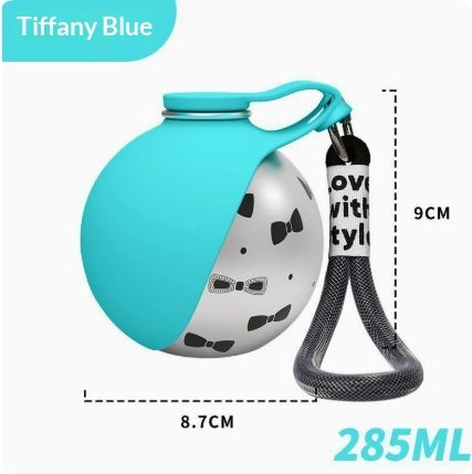 Outdoor 304 Stainless Steel Round Hanging Carabiner Folding Silicone Water Bottle