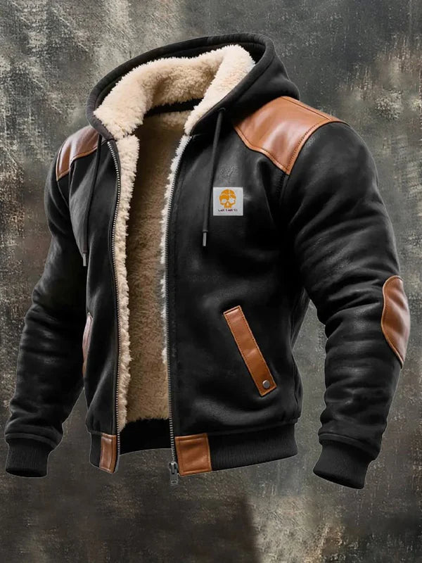 Multicolor Solid-color Printed Digital-print Hooded Jacket
