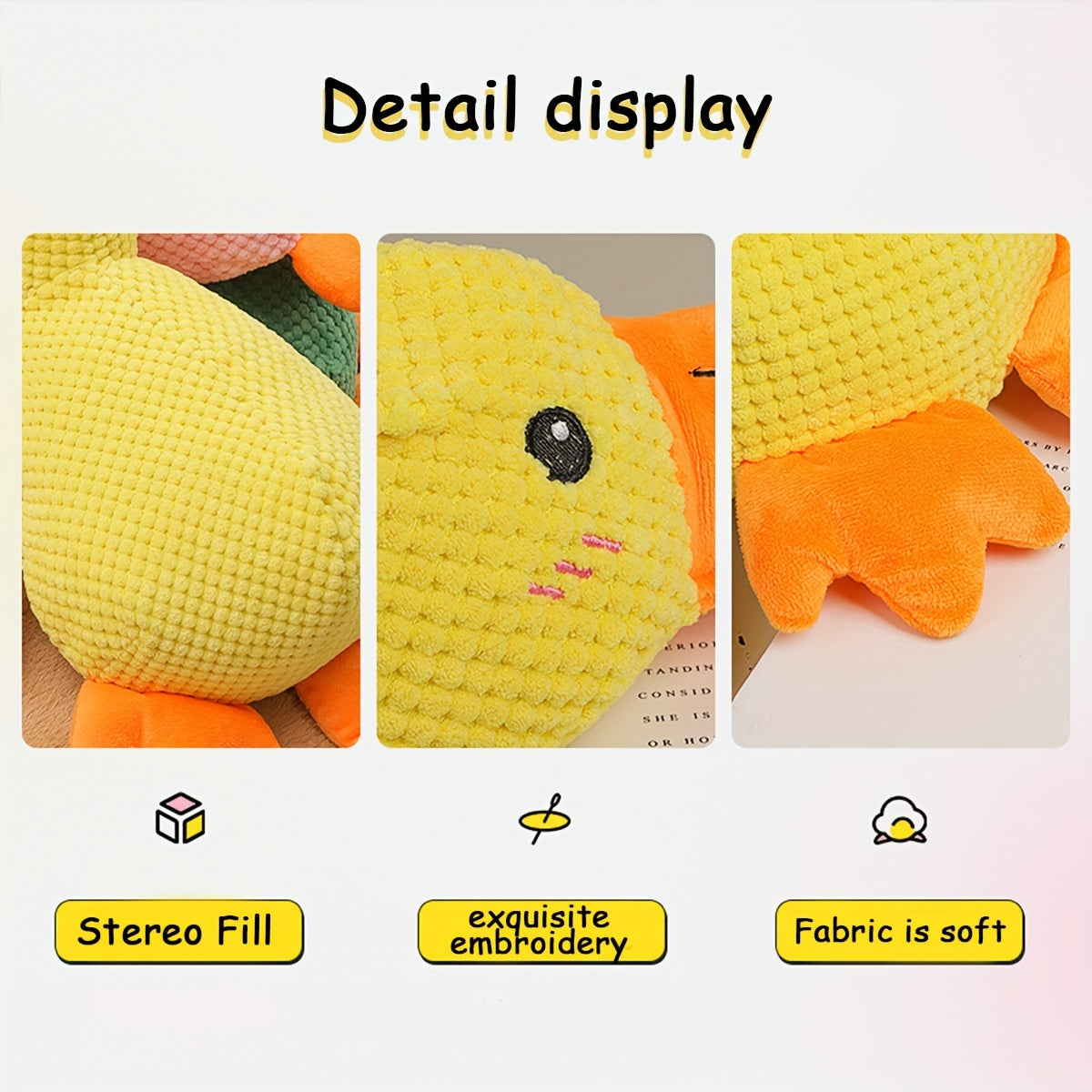 Best Pet Supplies Interactive Squeaky Dog Toy - Crinkle Duck, Yellow  Stuffing-Free Or Stuffed Body, Soft, Squeaks & Crinkles, No Mess, Perfect For Moderate Chewers, Toss And Fetch Play