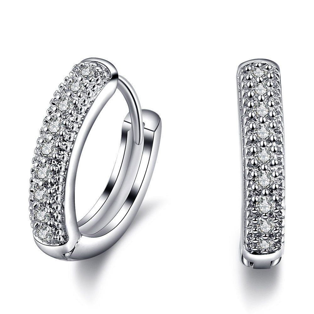 Vintage Earrings 3A Zircon White Gold Plated