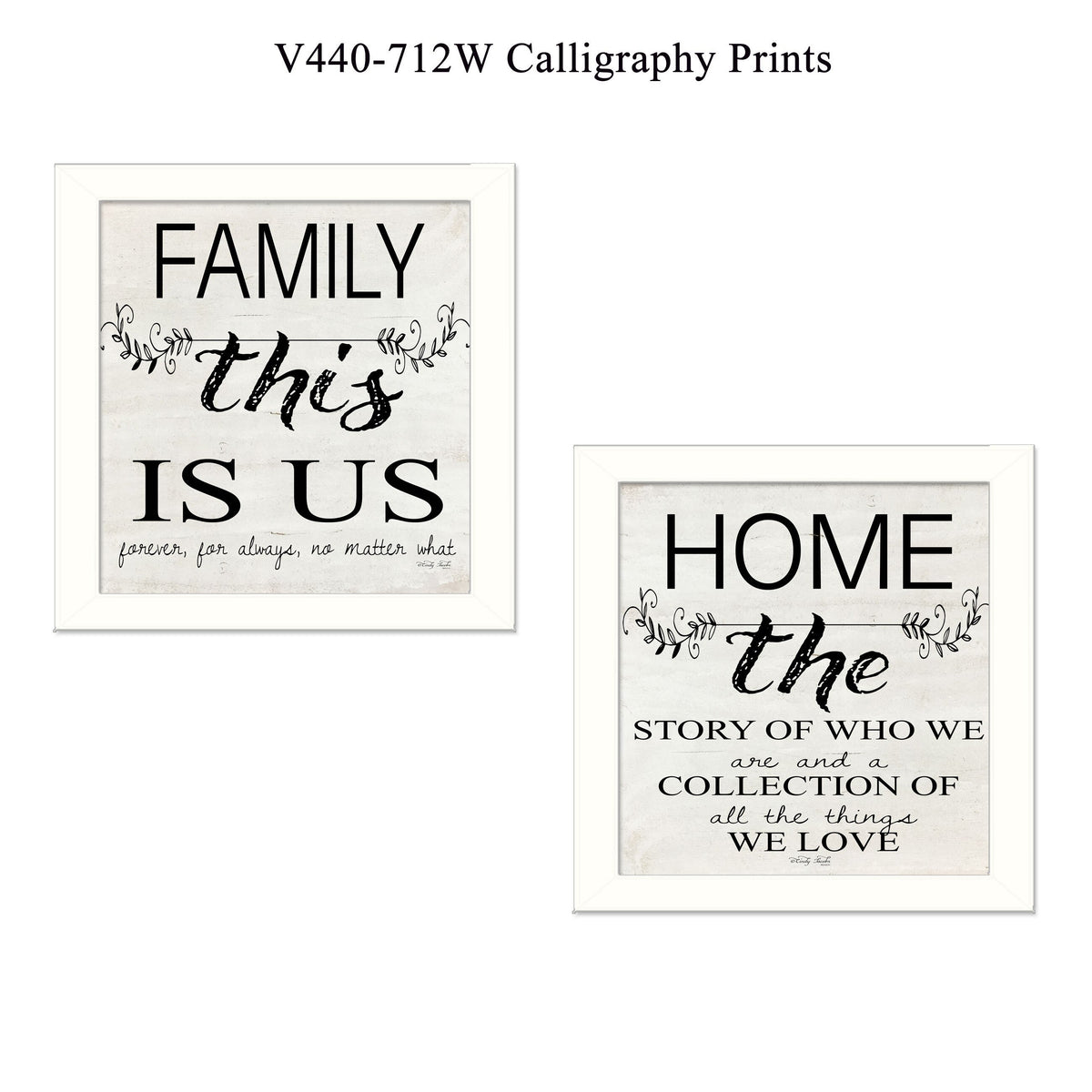 Set Of Two Family 2 White Framed Print Wall Art