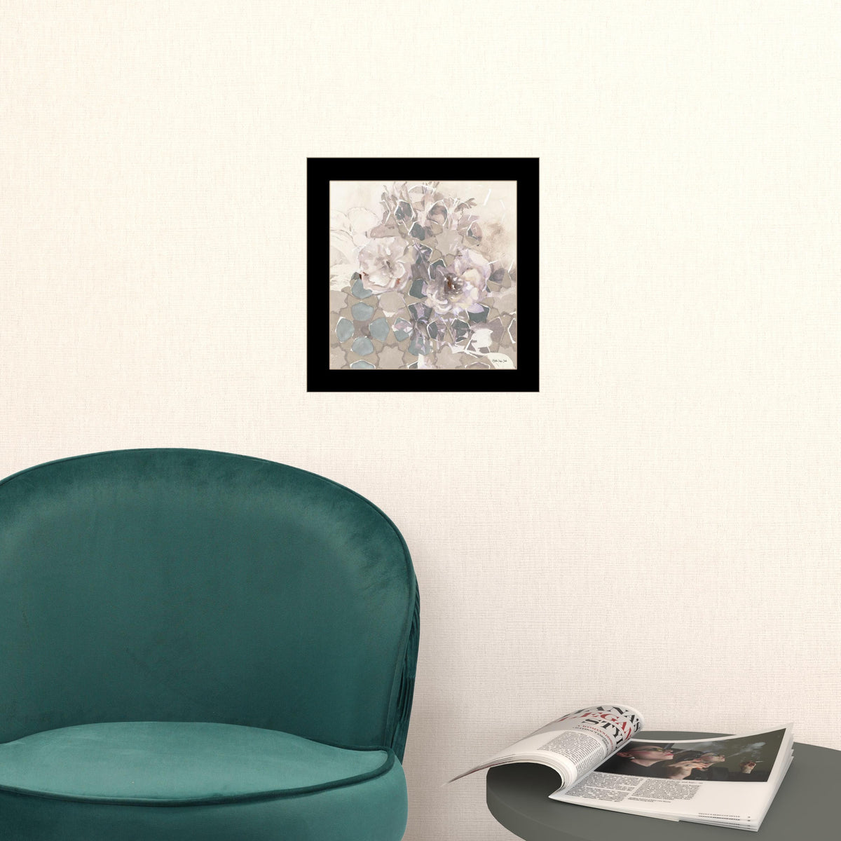 Set Of Two Transitional Blooms 3 Black Framed Print Wall Art
