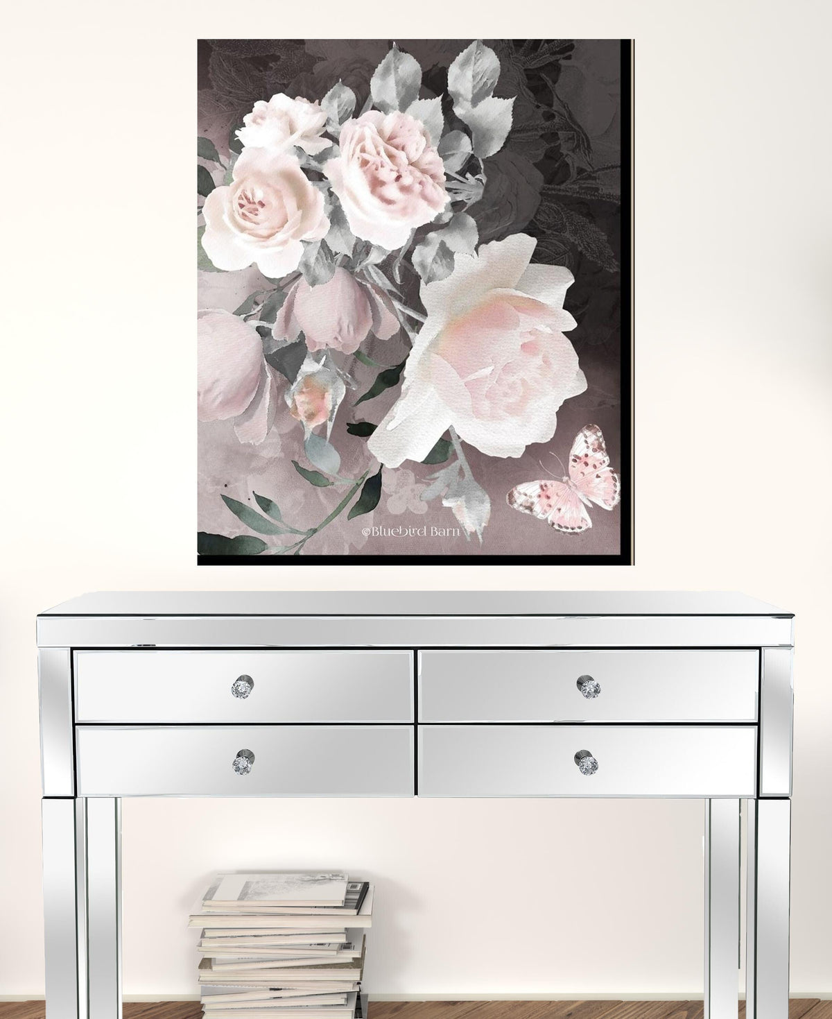 Set Of Two Noir Roses 3 Black Framed Print Wall Art
