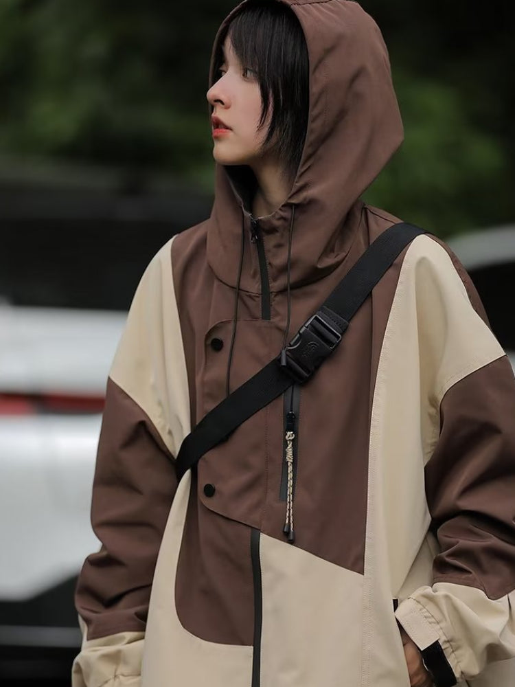 Harajuku Women's Overcoats - Chic Contrast Jackets