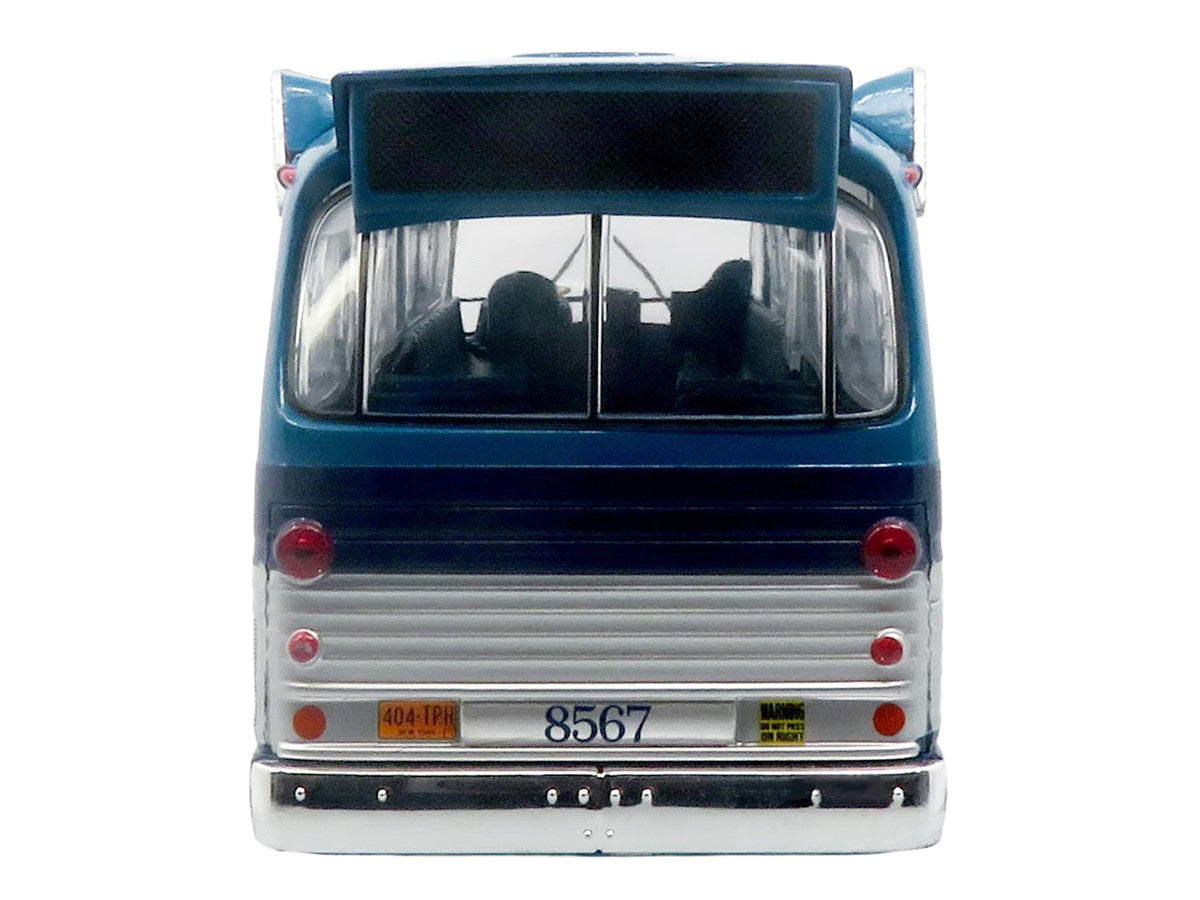 1963 GM TDH-5303 Transit Bus "MTA New York City Surface Transit" Blue Two-Tone with Graphics "The Bus & Motorcoach Collection" Limited Edition to 504 pieces Worldwide  1/43 Plastic Model by Iconic Replicas