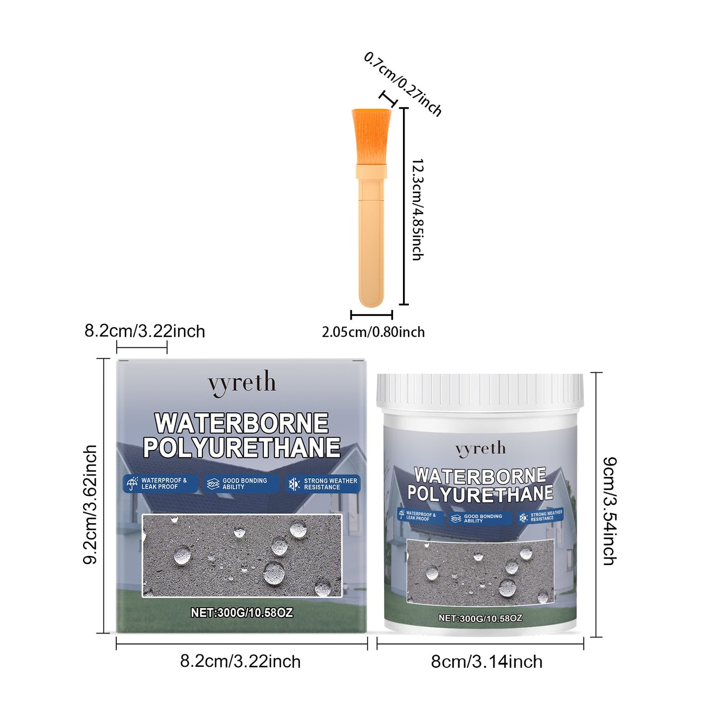 Roof Waterproof Adhesive Coating 300g Bottle-1 Brush1box