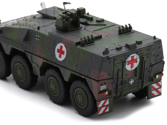 Tpz. Tank Boxer "Medic Unit - German Army" Green Camouflage 1/87 (HO) Scale Diecast Model Car by Schuco