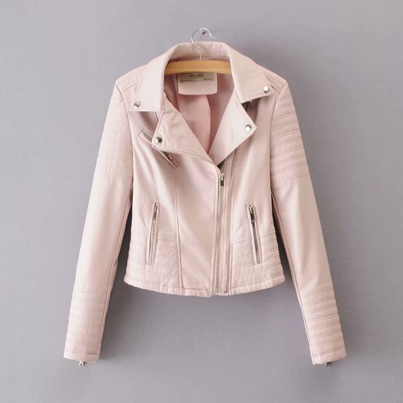 Slim European and American motorcycle leather jacket