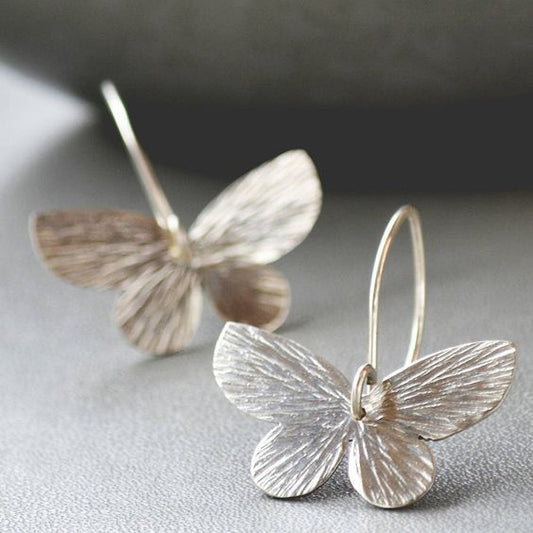 Silver Butterfly Earrings For Women
