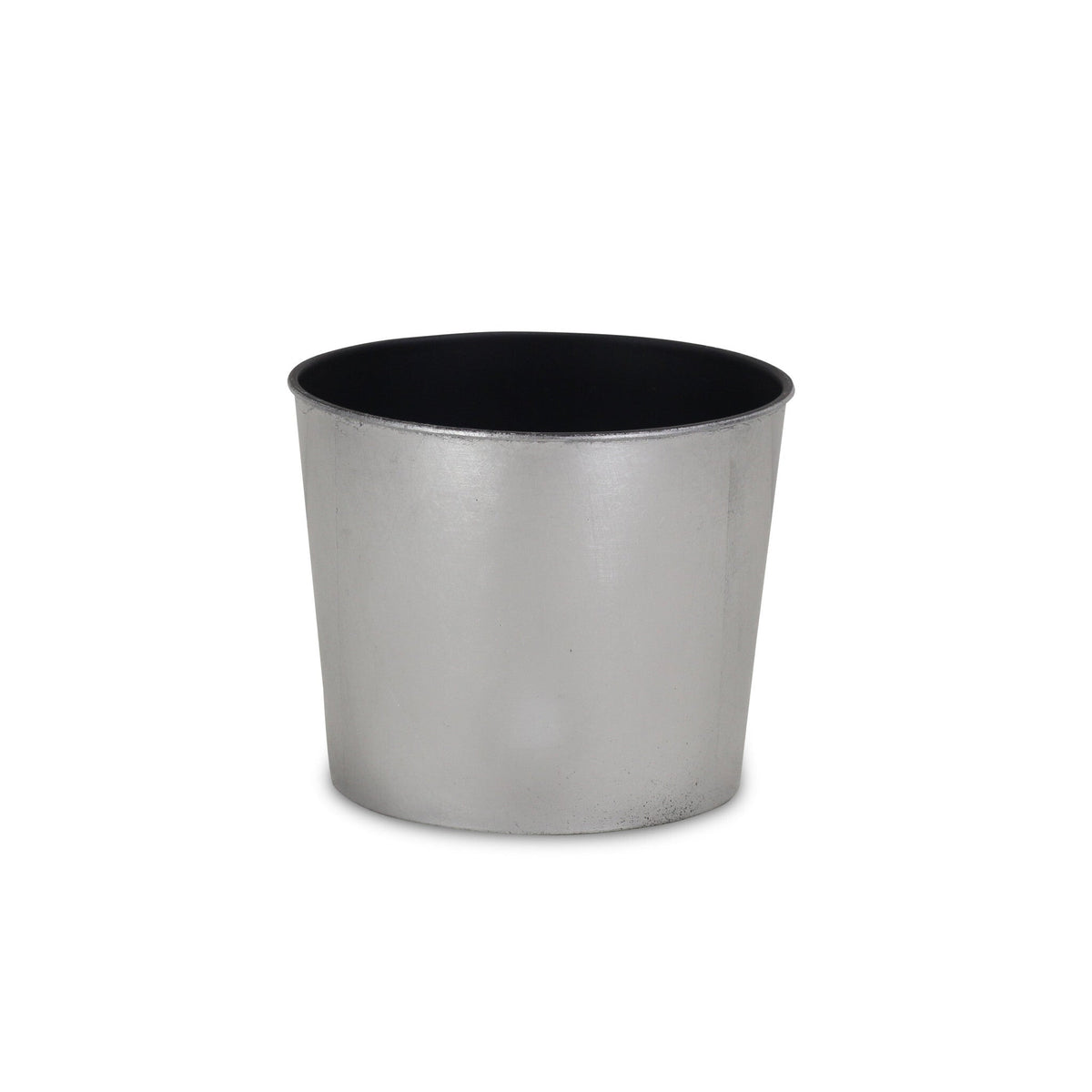7" Silver Recycled Plastic Indoor Outdoor Round Pot Planter