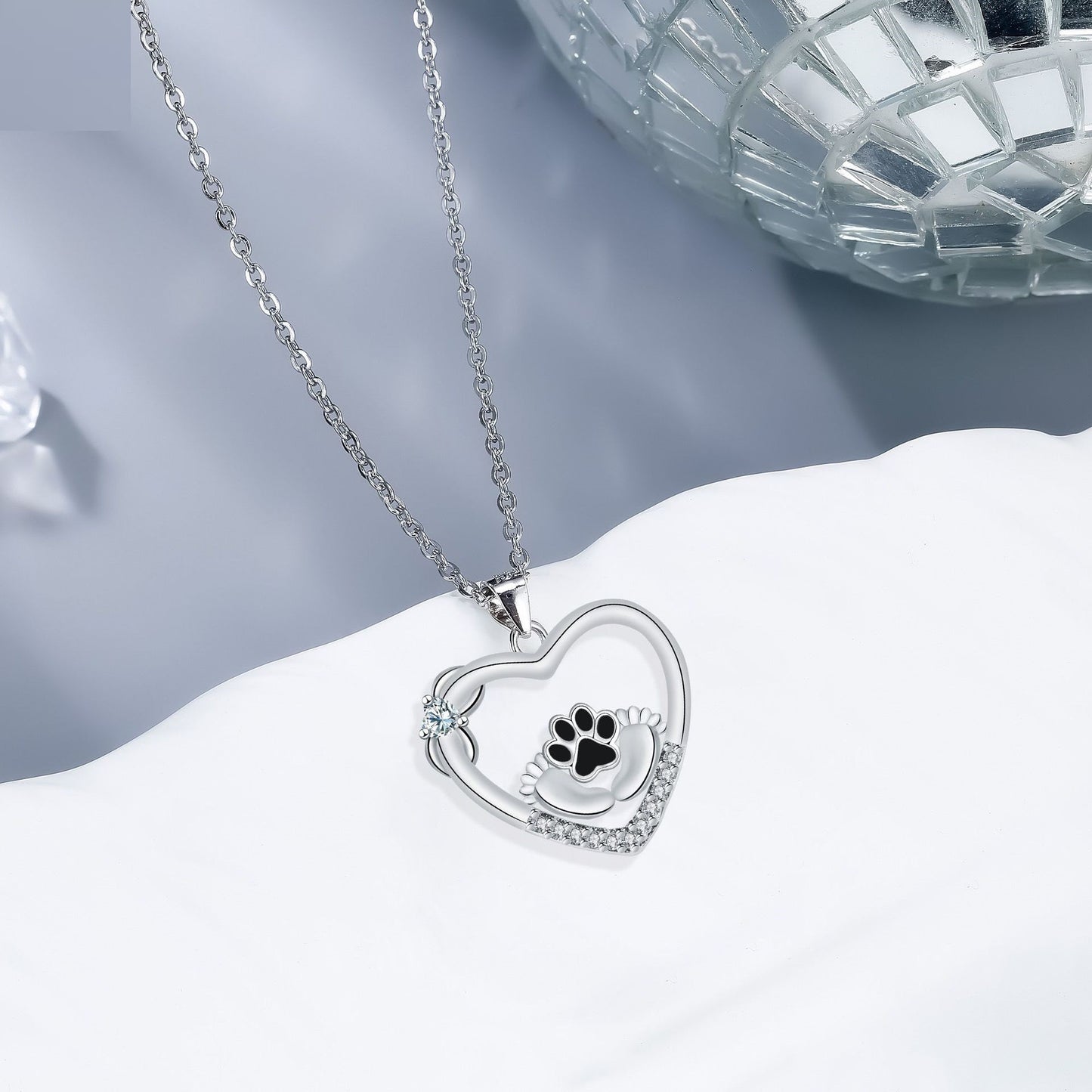 Little Feet Dog Paw Print Design Necklace Female Personality Simple Jewelry