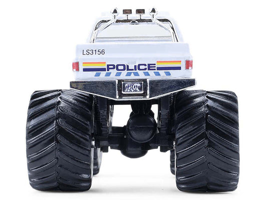 1986 Chevrolet Silverado Monster Truck "Royal Canadian Mounted Police" White with Stripes "Kings of Crunch - Hot Pursuit" Special Edition 1/64 Diecast Model Car by Greenlight