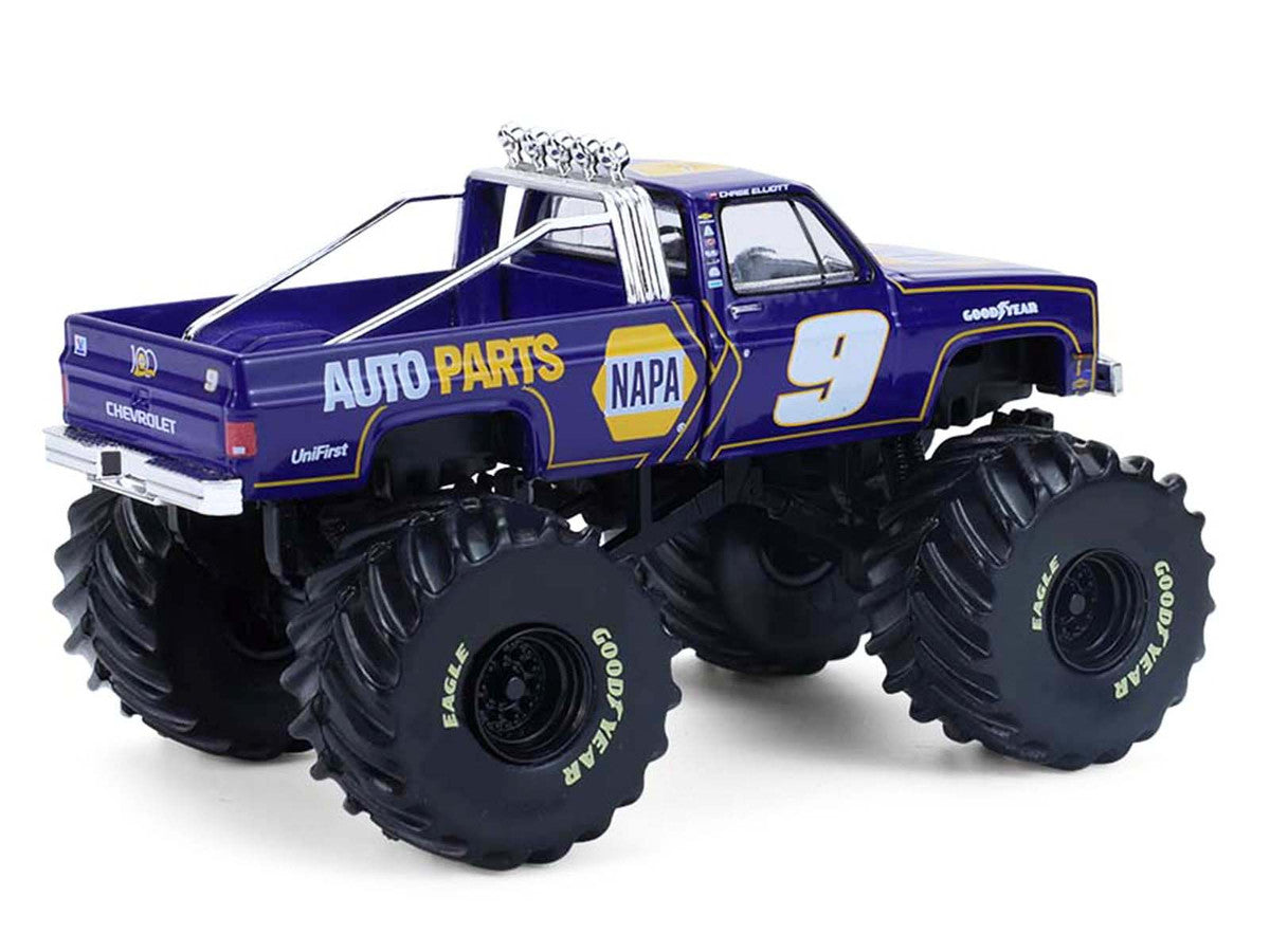 1984 Chevrolet C20 Monster Truck #9 "NAPA" Blue with Graphics "Kings of Crunch - Hendrick Motorsports Tribute" Special Edition 1/64 Diecast Model Car by Greenlight