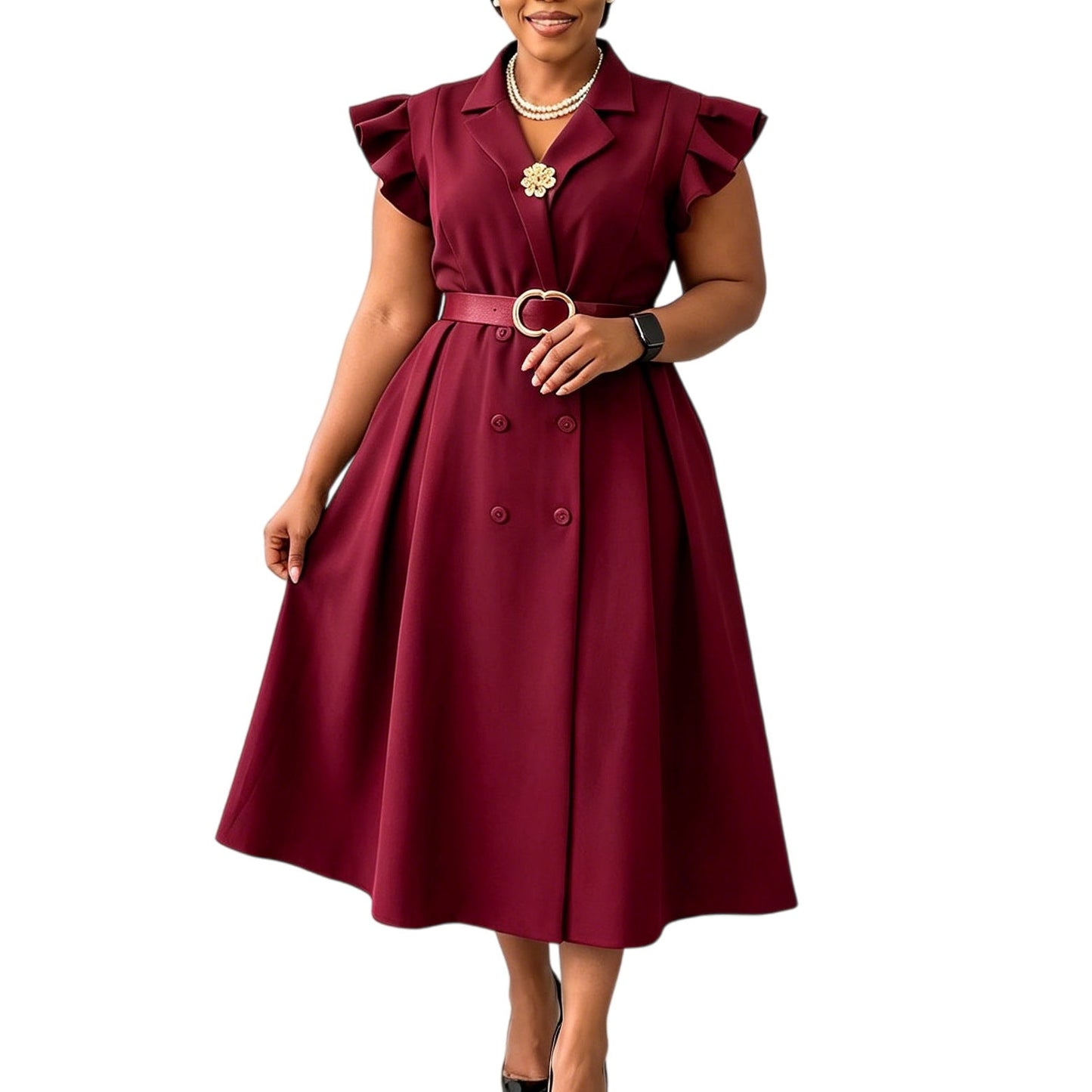 Double-breasted African Dress For Women