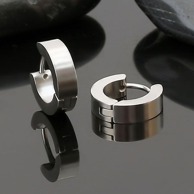Simple Electroplated Stainless Steel Earrings