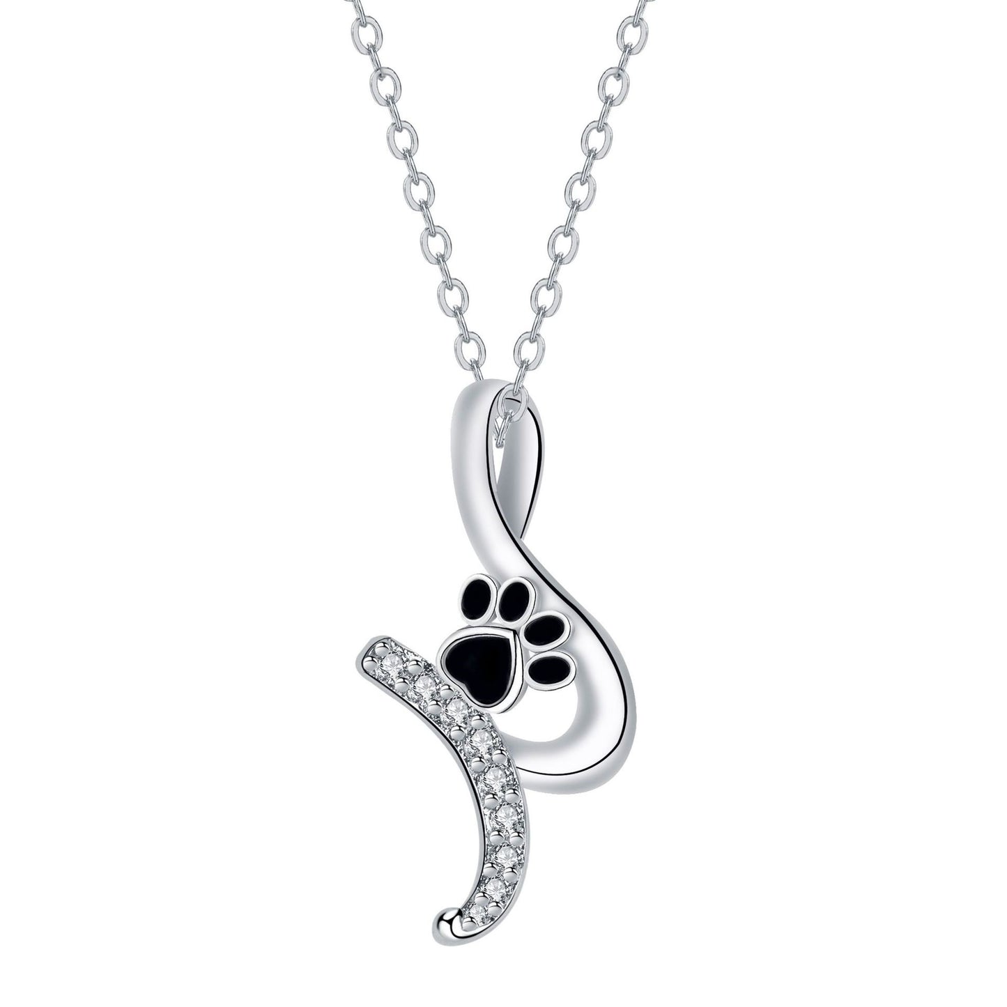 Fashion Cute Pet Paw Print Pendant Necklace