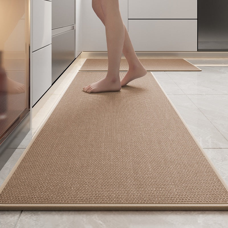 Linen Kitchen Floor Mat Non-slip Twill Kitchen Carpet