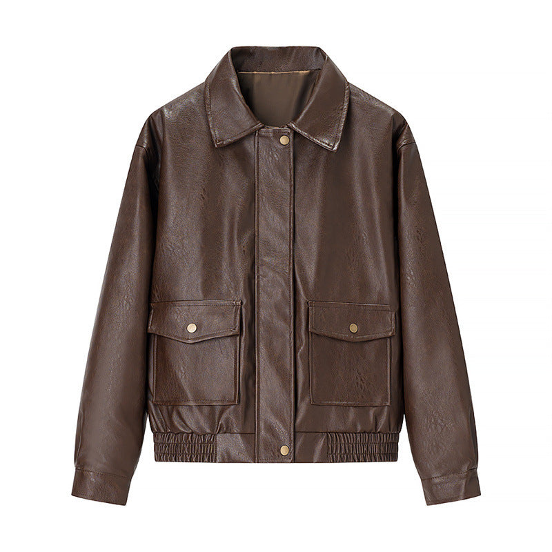 Retro Old Money Style Coat Motorcycle Clothing Jacket