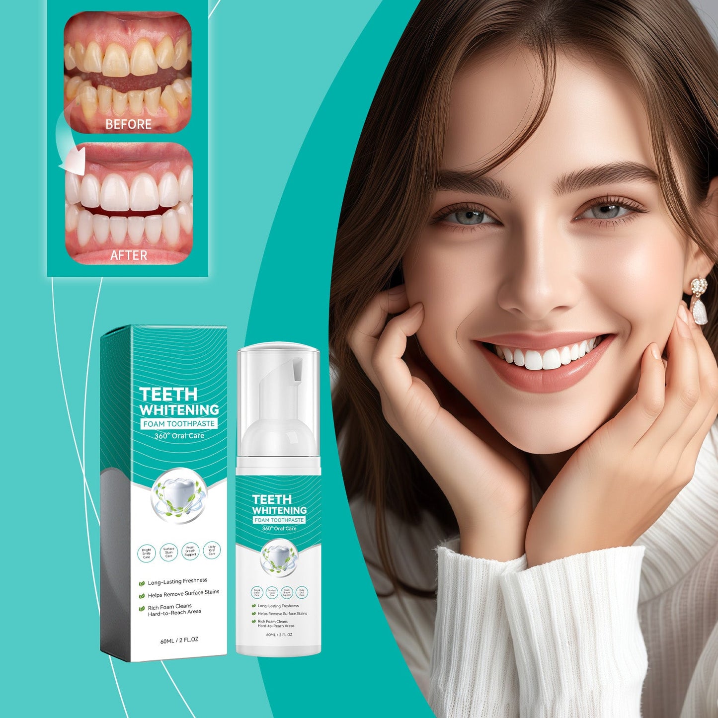 Whitening Foam Toothpaste 60ml  1box