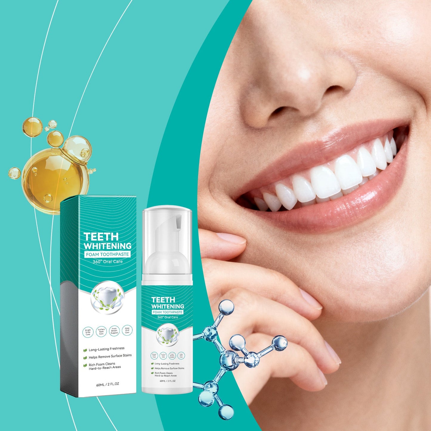 Whitening Foam Toothpaste 60ml  1box