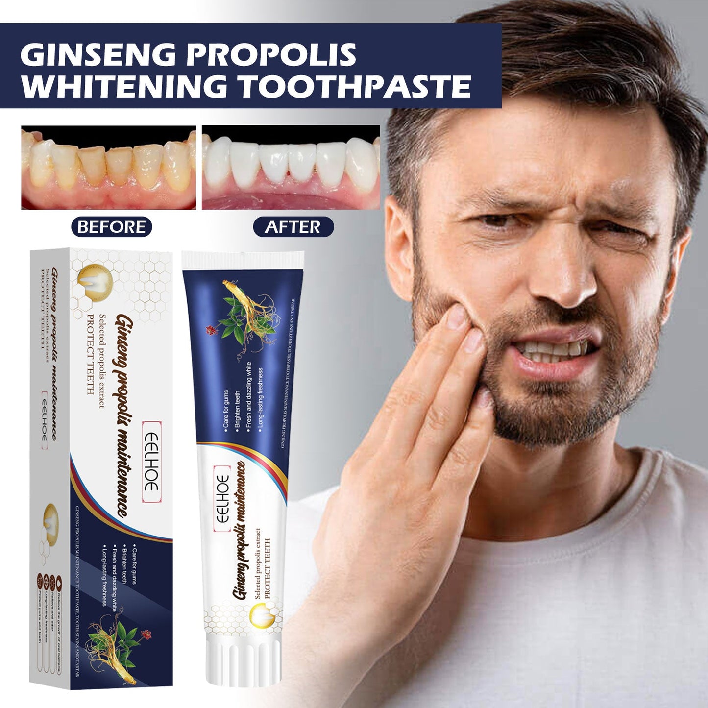 Ginseng Propolis Whitening Toothpaste 1 00g  1box