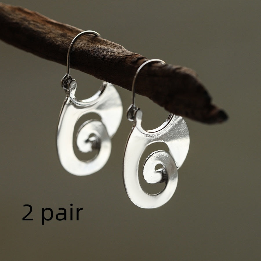 Spiral Design Ear Ring Retro Geometry