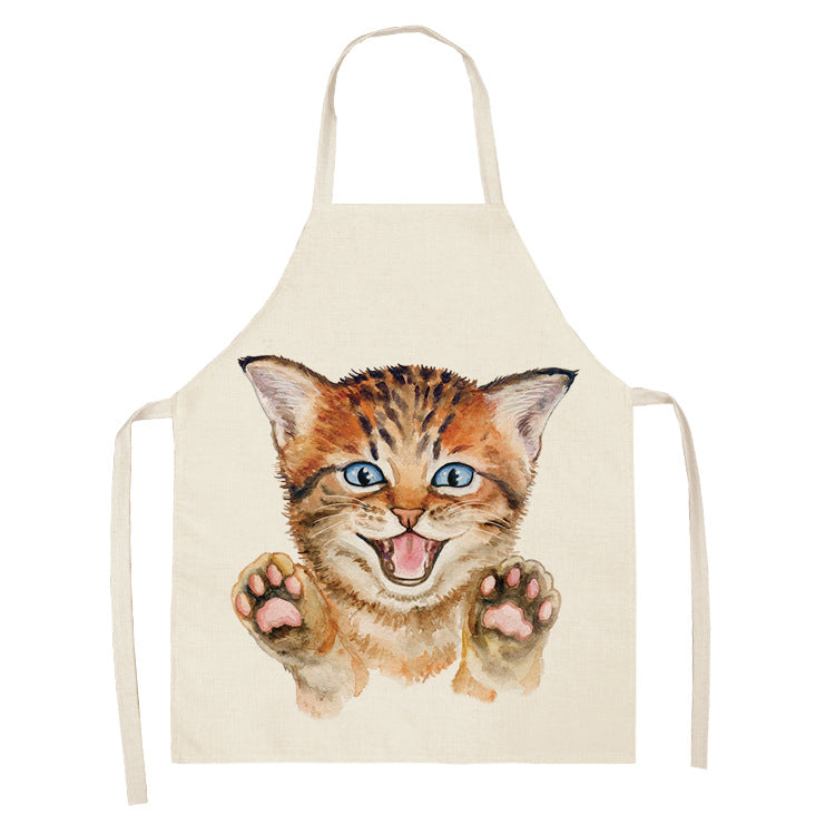 Explosive Animal Animation Multifunctional Kitchen Apron Cotton And Linen Apron