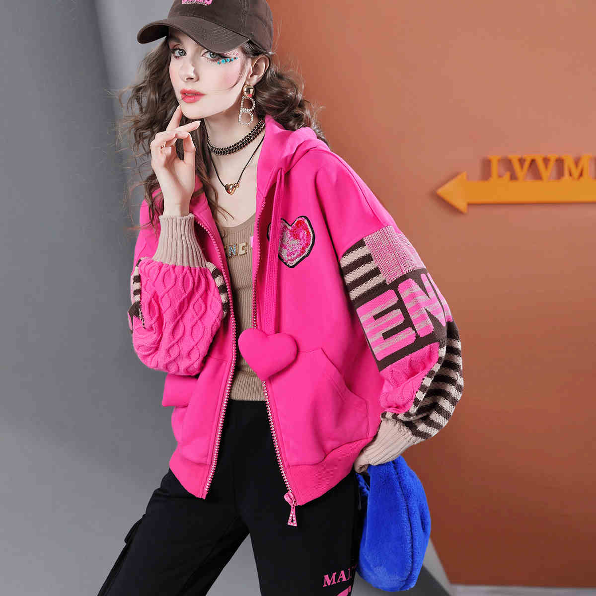 Women's Hooded Knitted Top Baggy Coat